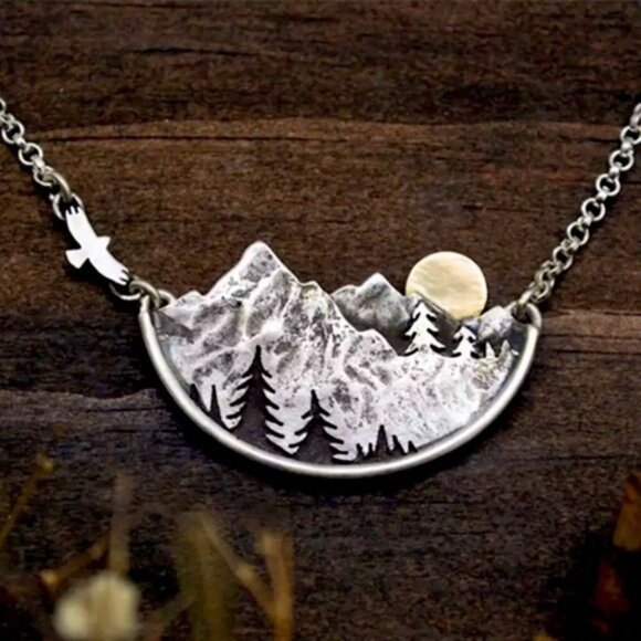 “Pursuit of Peace” Mountain TreeLandscape Necklace - Picture 7 of 7